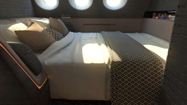 Nova classe de luxo dos aviões será como um hotel boutique no céu