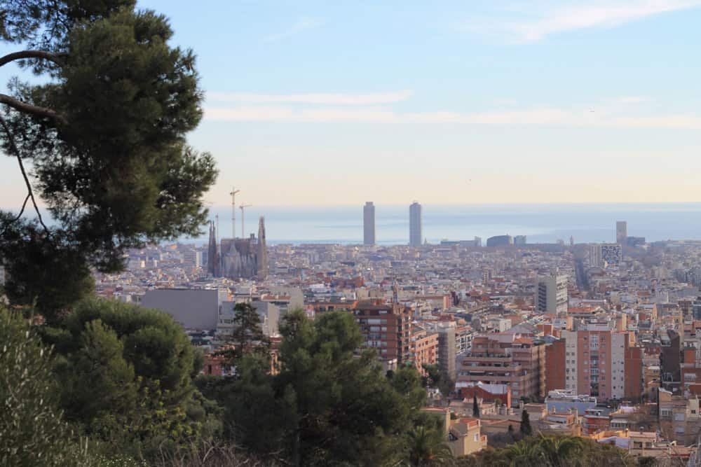Vista do Parque Güell, em Barcelona