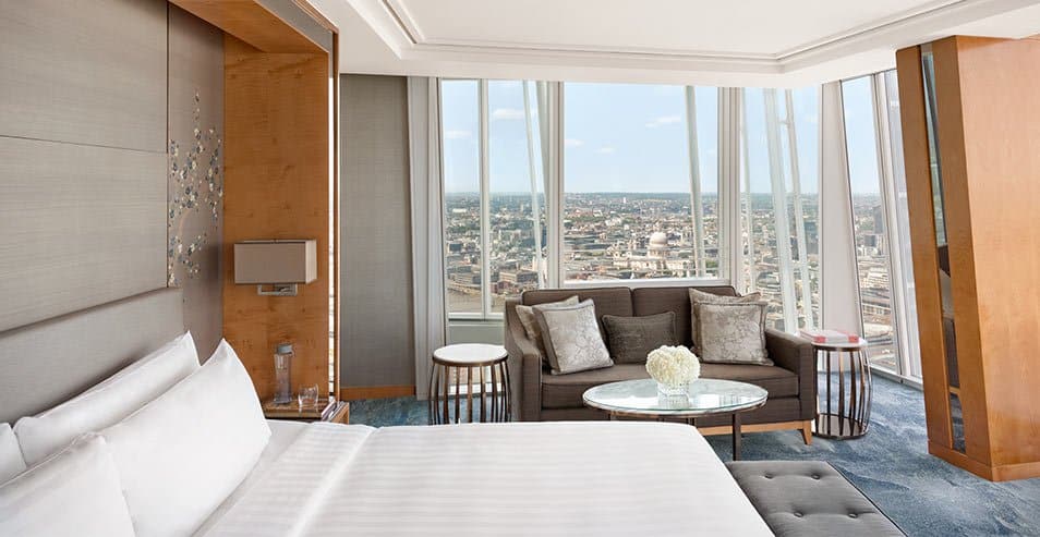 Os quartos do Shangri-la possuem vista panorâmica de Londres