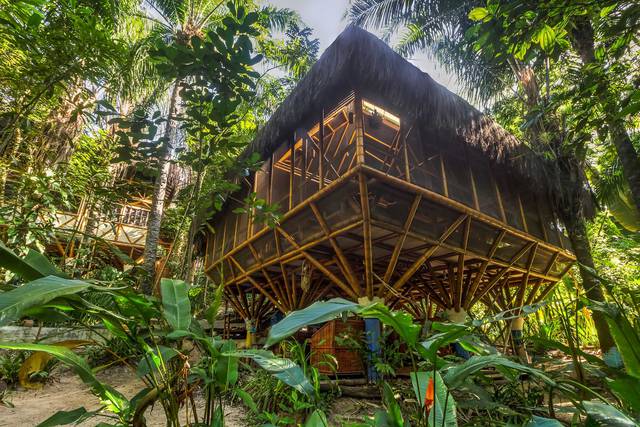 Esta hospedagem em Morro de São Paulo fica em meio às árvores/Foto: Universal Pol Bamboo Hostel