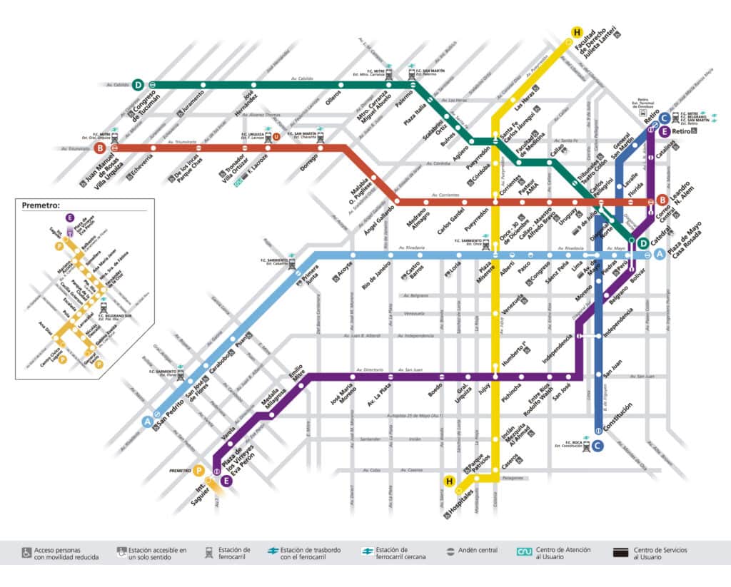 Metrô de Buenos Aires - mapa